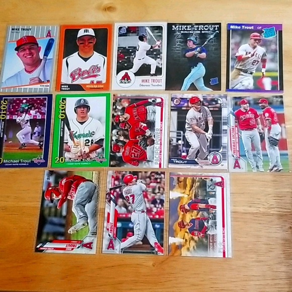 12 - Mike Trout cards - mixed years/ brands